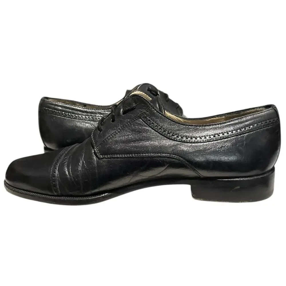 Bally Men’s Trino Black Leather Cap Toe Oxford Dress Shoe Italy Size 9 EEE